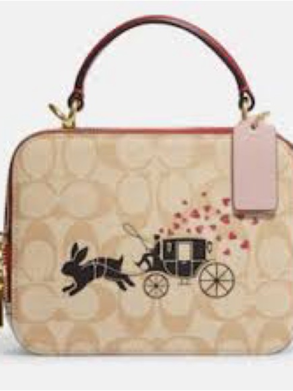 NWT Coach CE609 Lunar New Year Box Crossbody Signature Canvas Rabbit & Carriage